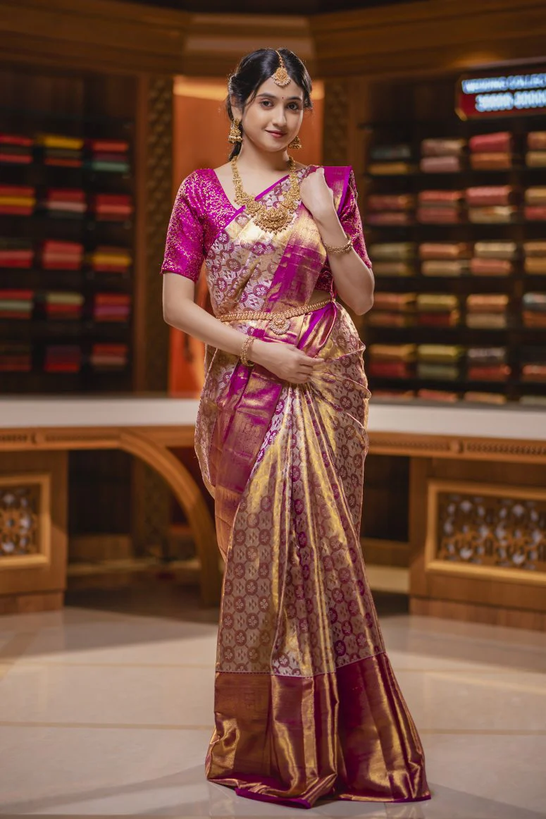 Royal Magenta Pure Kanjivaram Silk Saree